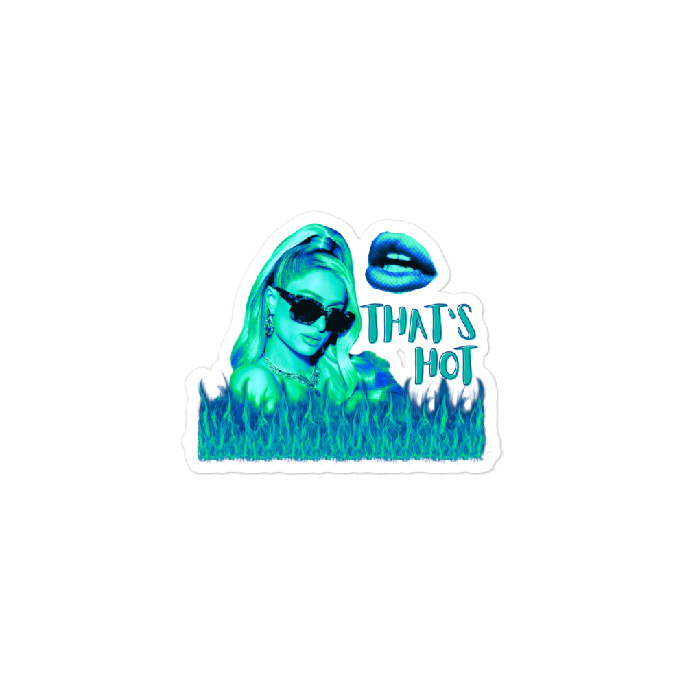 "That's Hot" Sticker - Blue Neon Iconic Edition