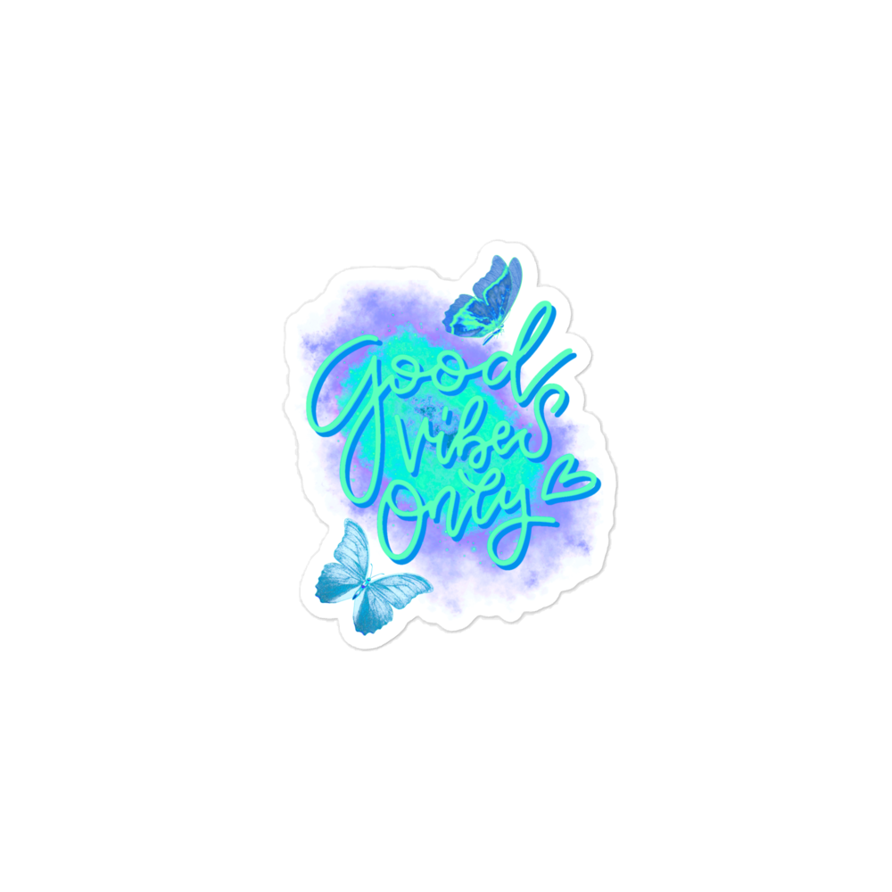 Good Vibes Only Sticker - Blue