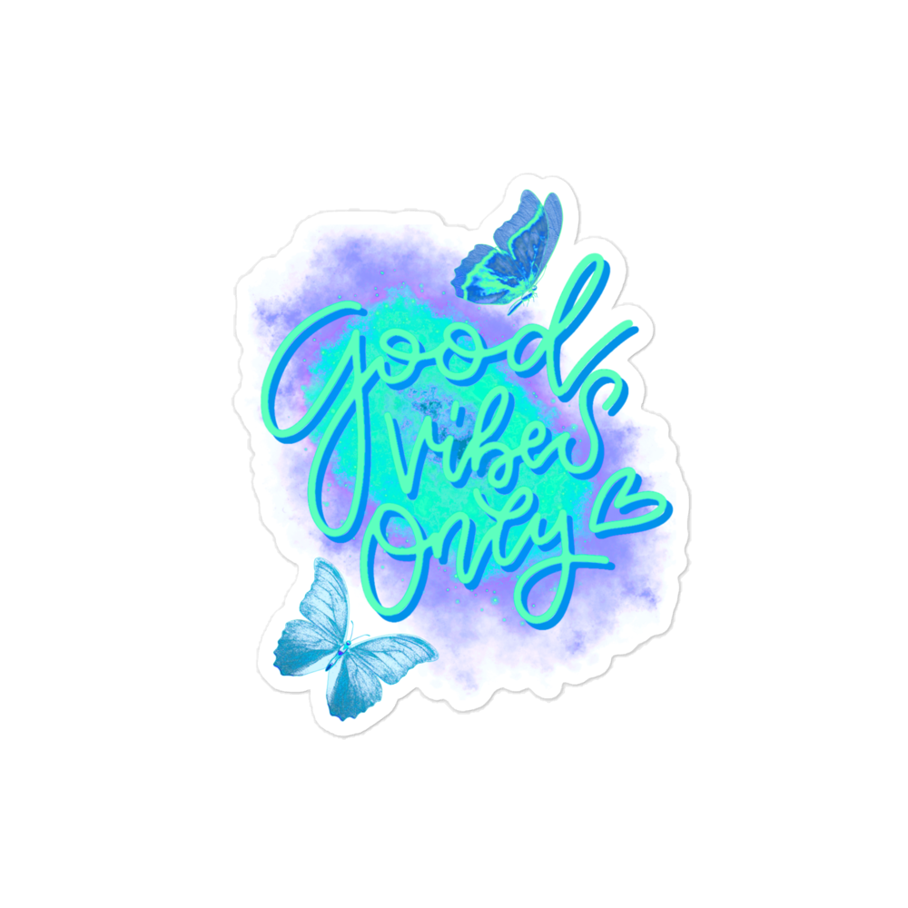 Good Vibes Only Sticker - Blue