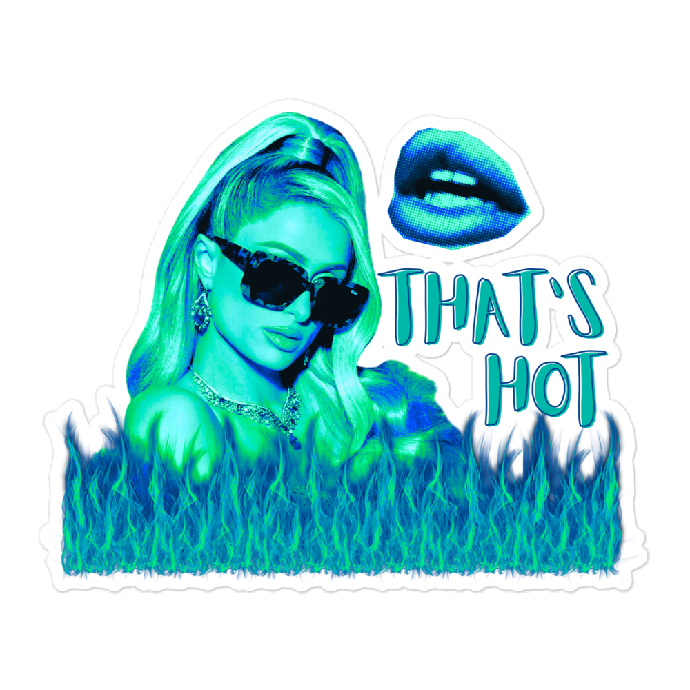 "That's Hot" Sticker - Blue Neon Iconic Edition
