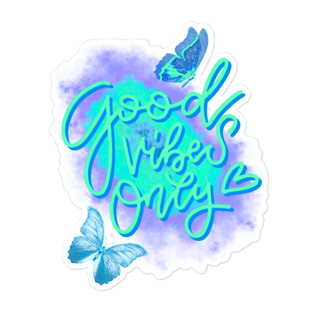Good Vibes Only Sticker - Blue