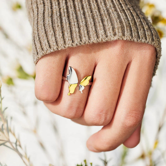 Two Toned Butterfly Ring