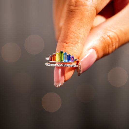 Rainbow Double-Layered Ring