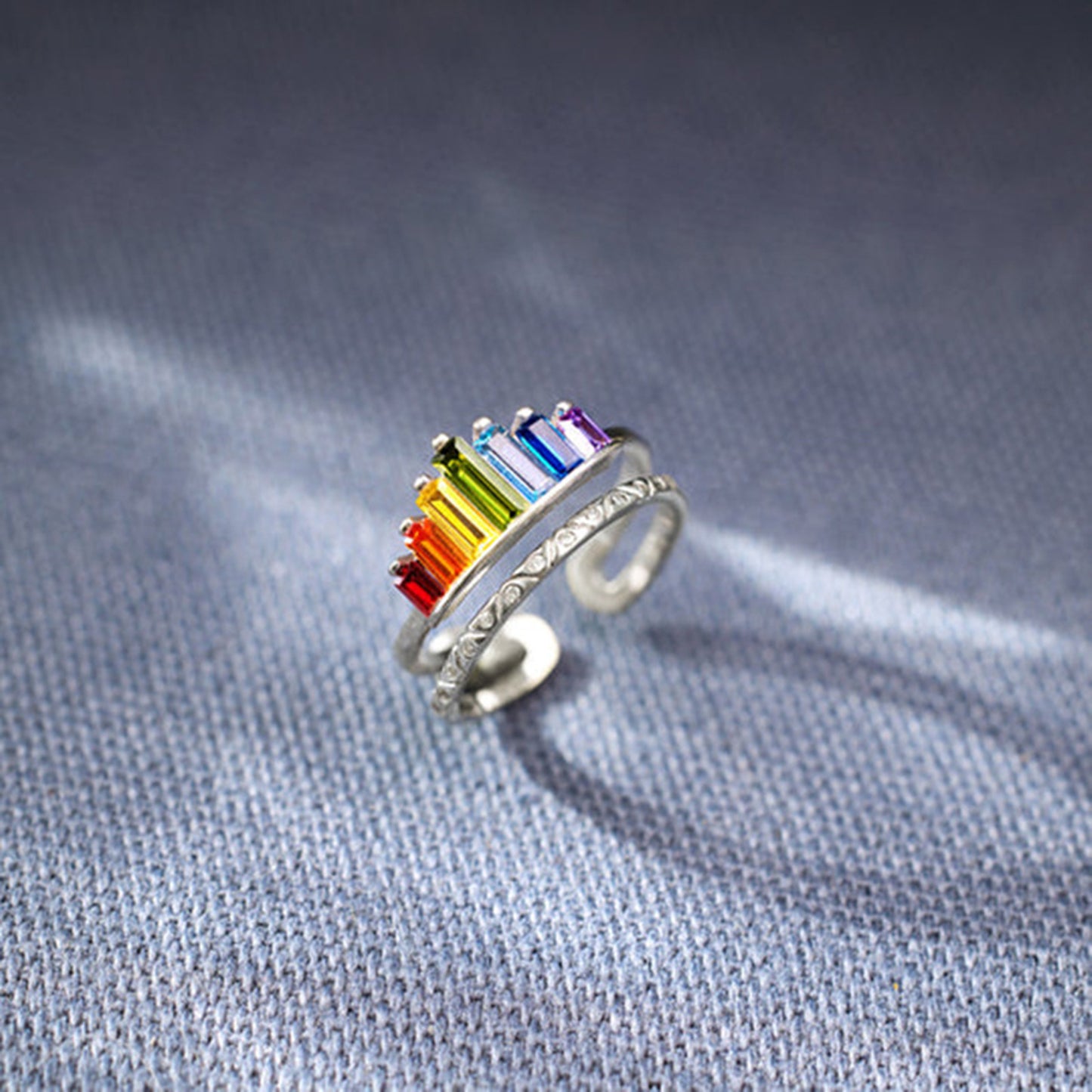 Rainbow Double-Layered Ring