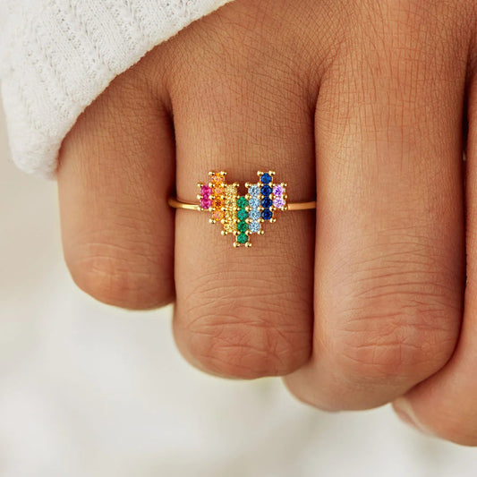 Rainbow Heart Ring