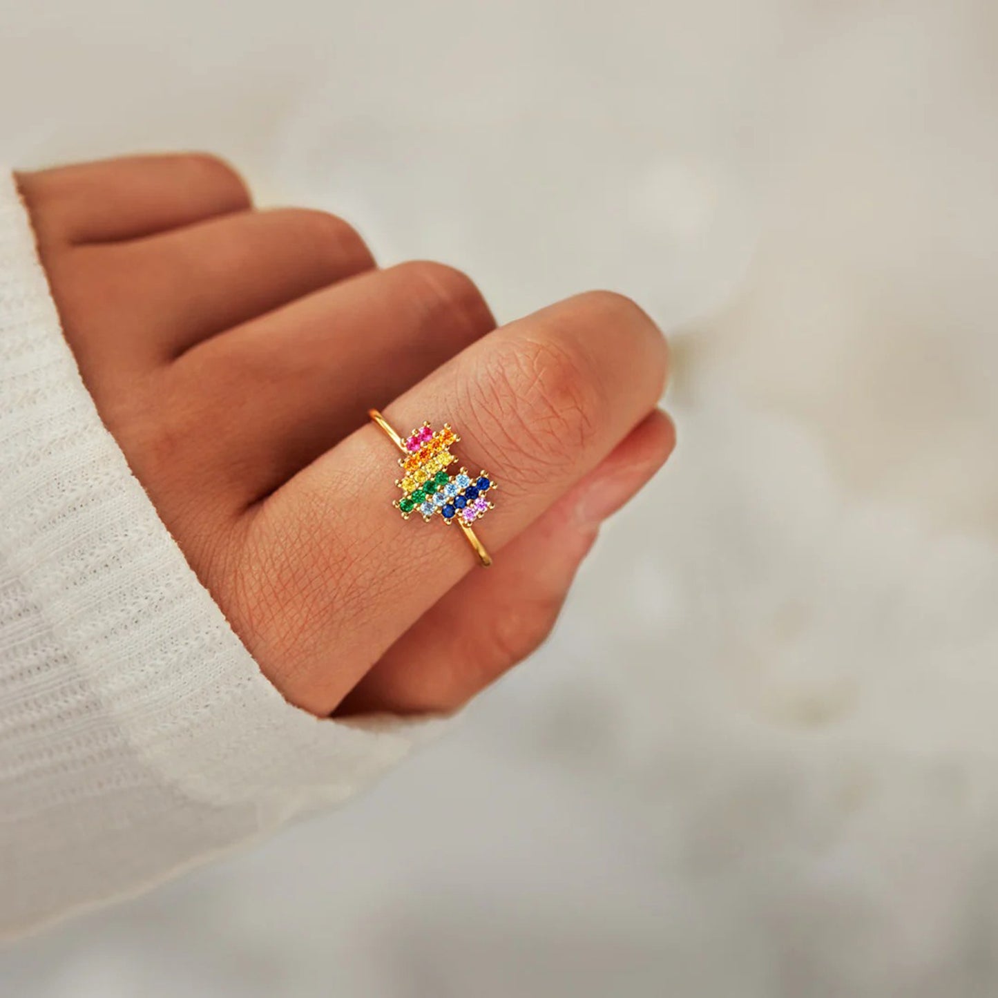 Rainbow Heart Ring