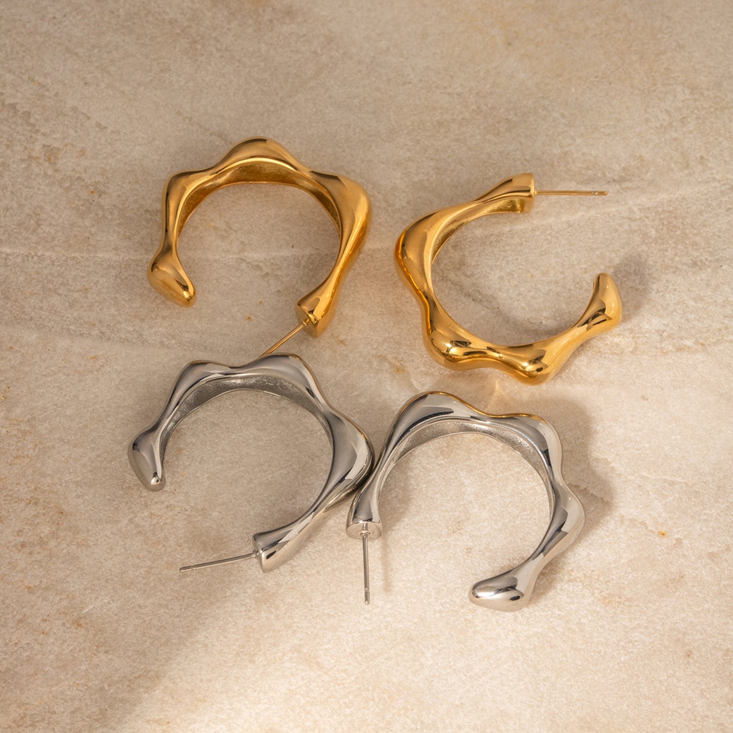 Wavy Hoop Earrings