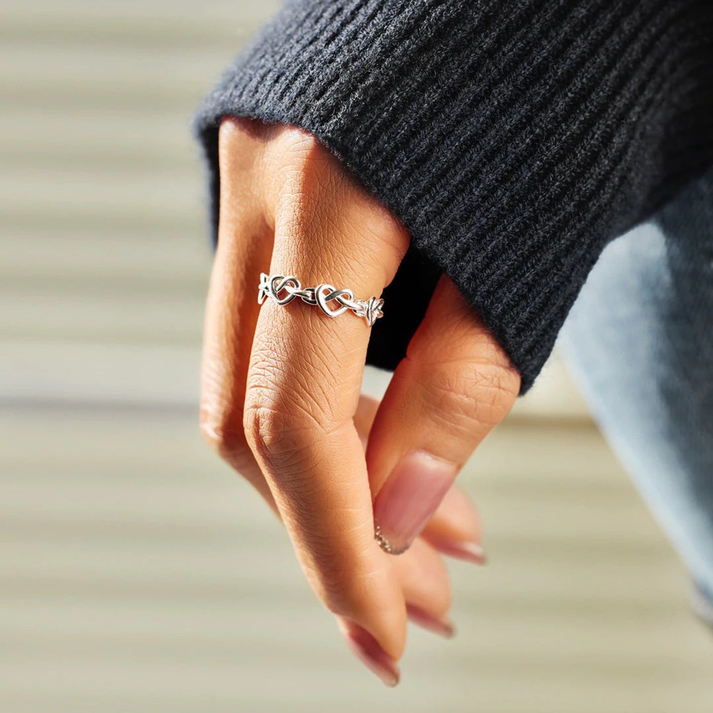 Knotted Hearts Ring