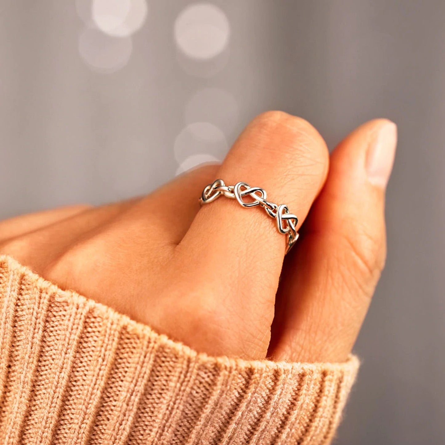 Knotted Hearts Ring