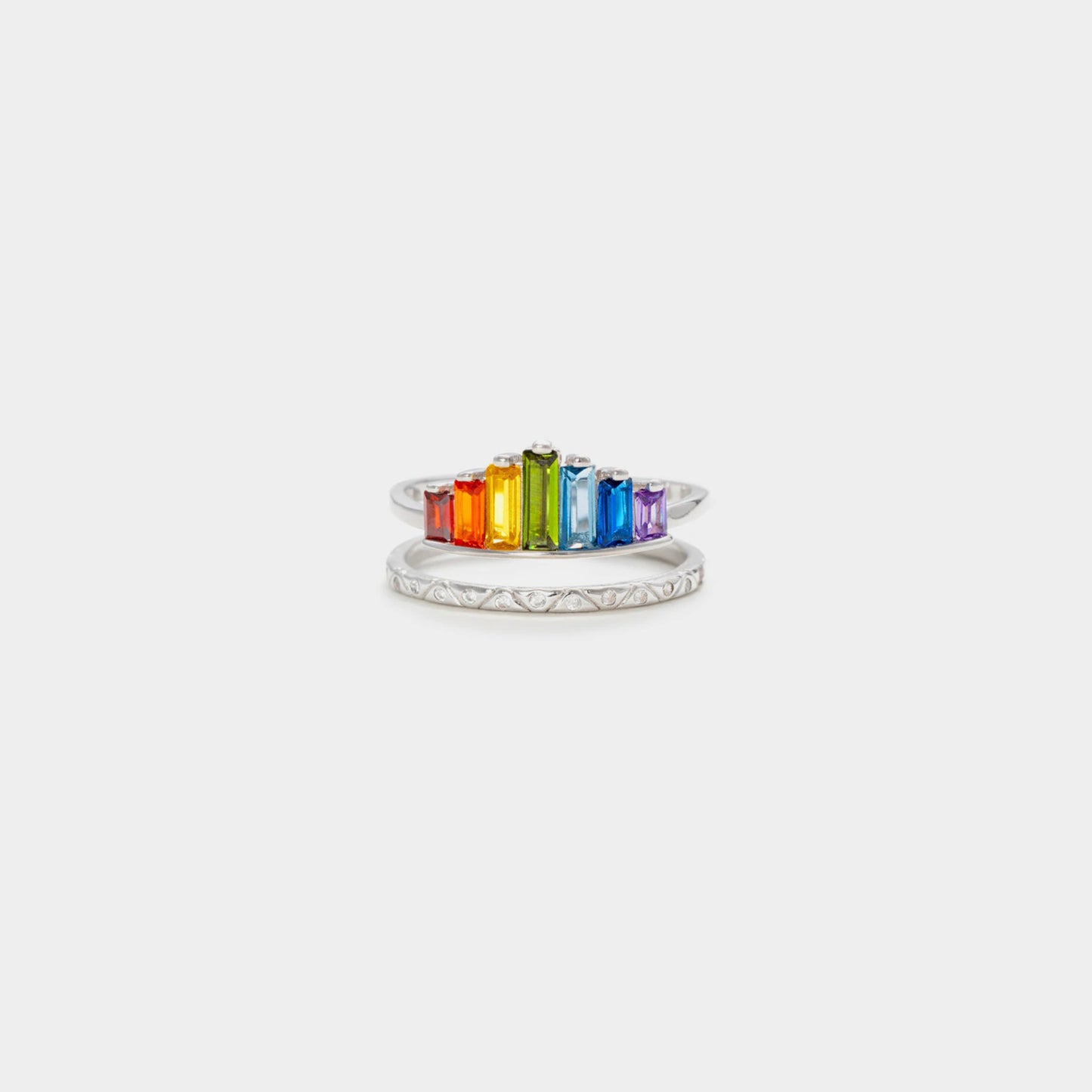 Rainbow Double-Layered Ring