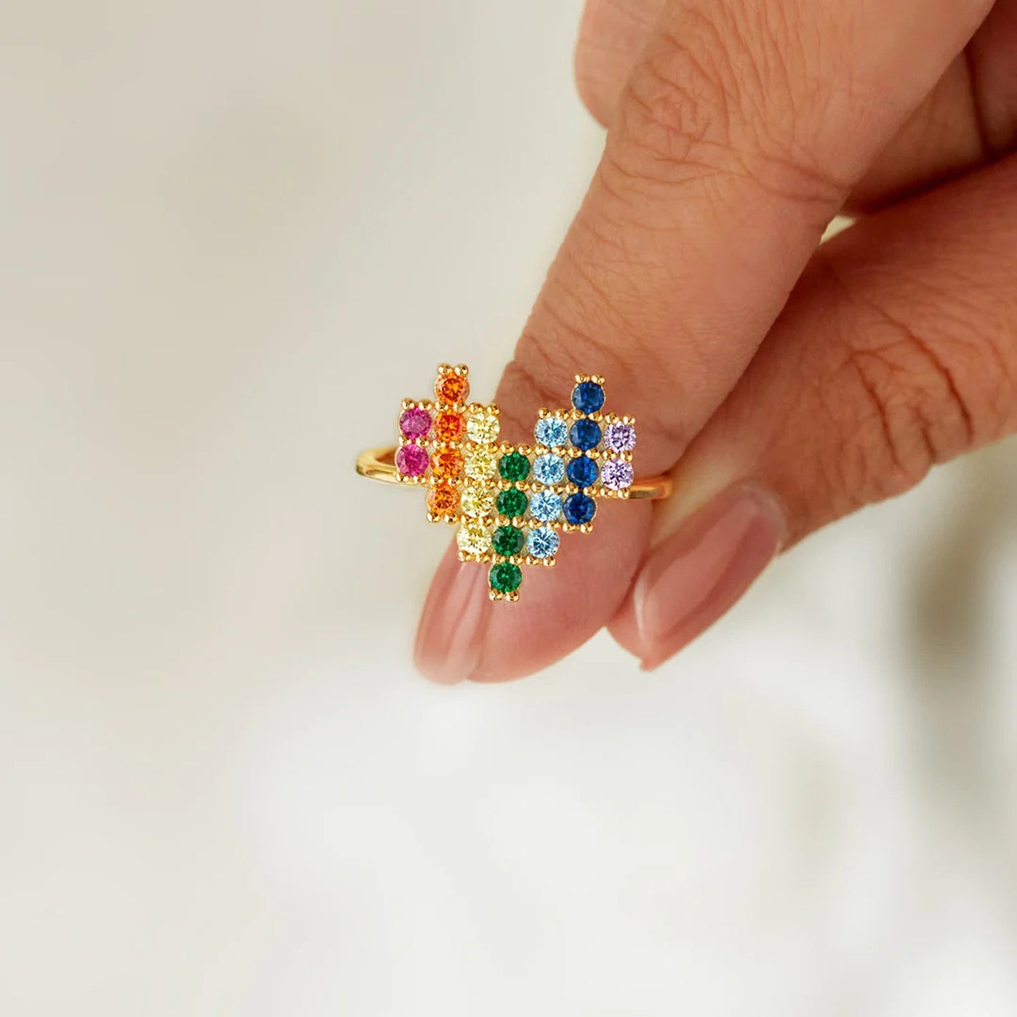 Rainbow Heart Ring