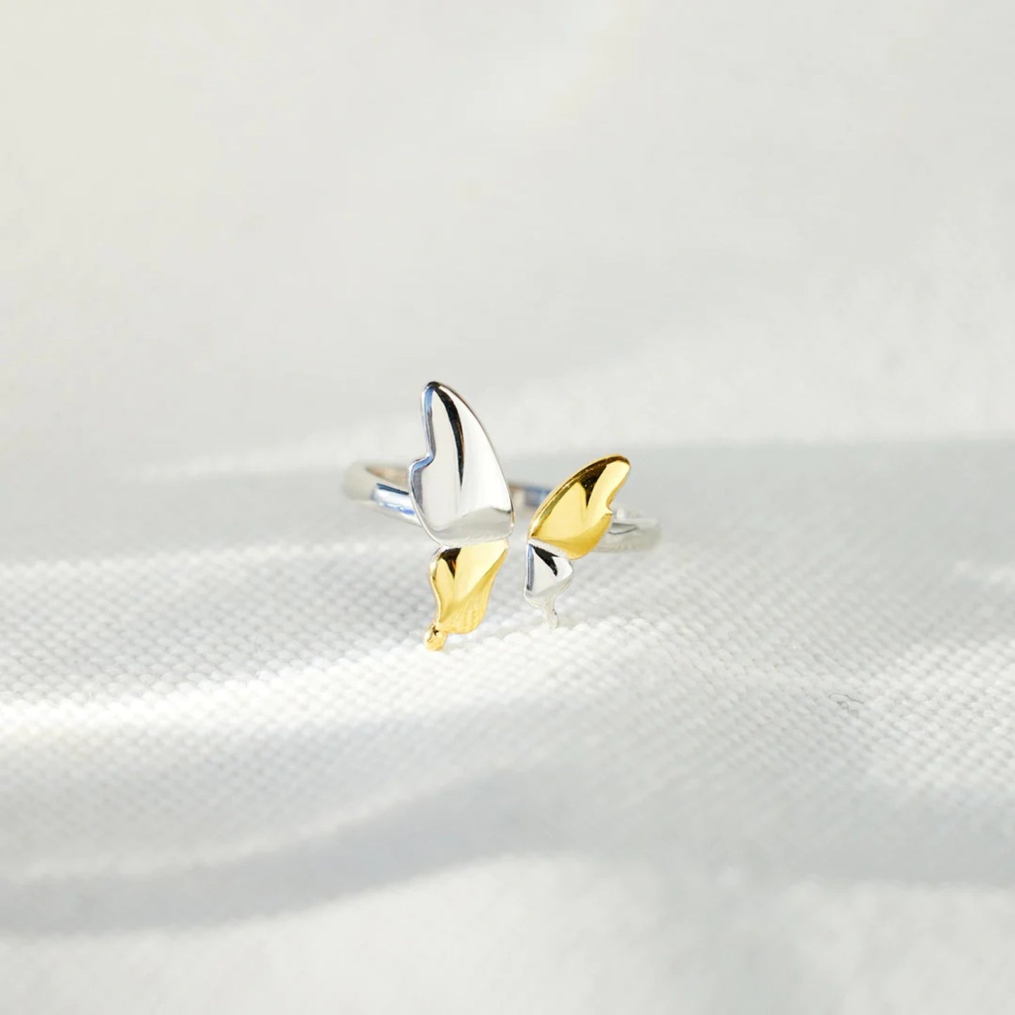 Two Toned Butterfly Ring