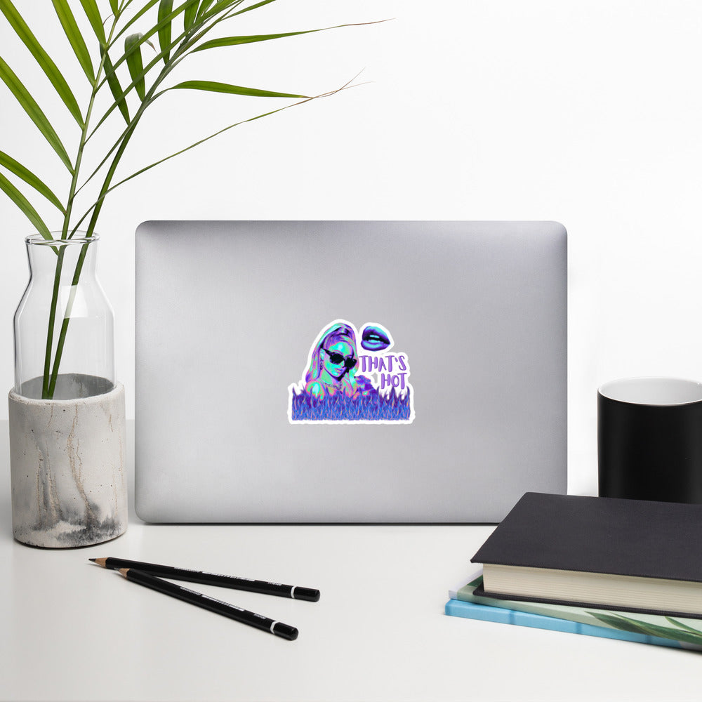 "That's Hot" Sticker - Blue Neon Iconic Edition